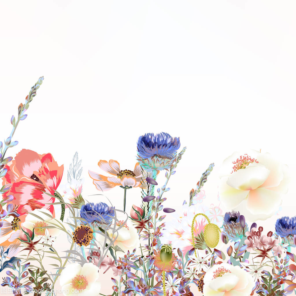 復(fù)古風(fēng)格領(lǐng)域繁花似錦花卉圖